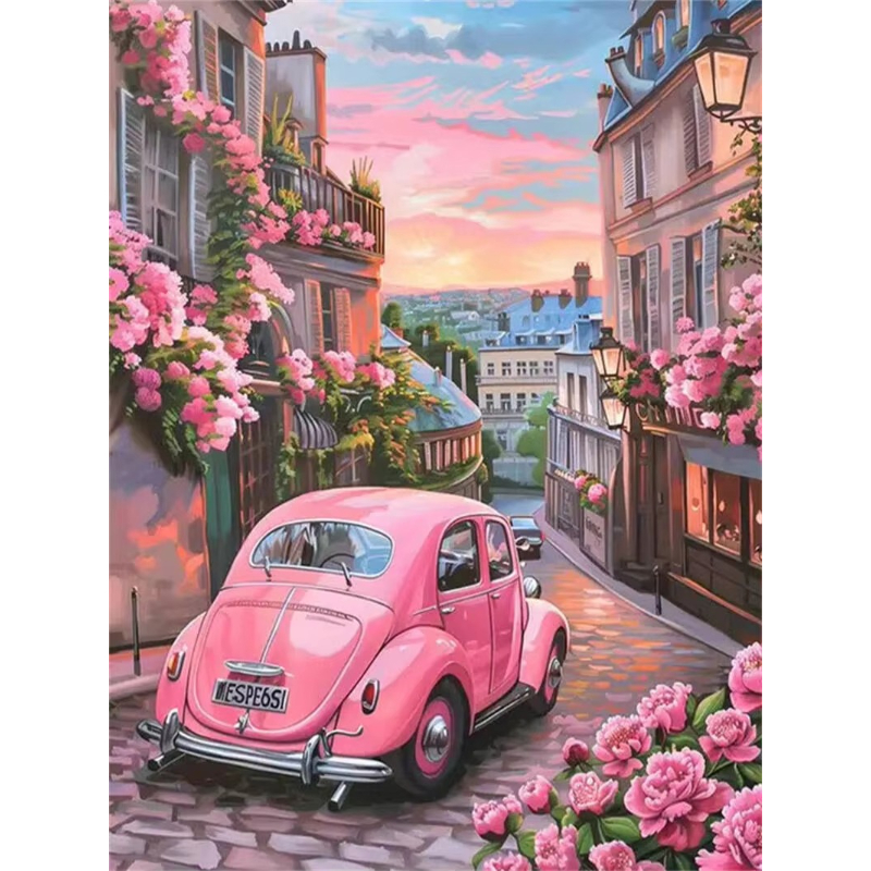 Photo Mosaic Print - Car Diamond Painting Landscape DIY Full
