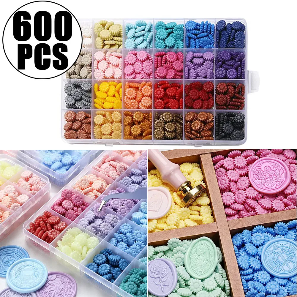 Wax Seal Letter Kit - 600Pcs Box Sealing Wax Beads, 24