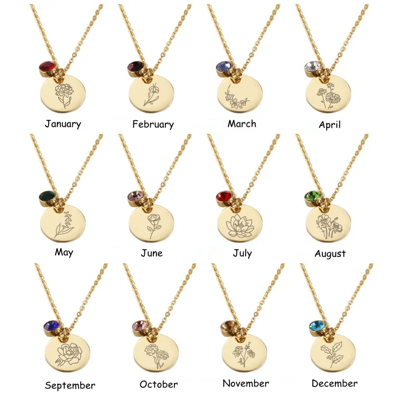 Birth Month Flowers Clipart Fl - Birth Flower Necklace recensione e prezzo