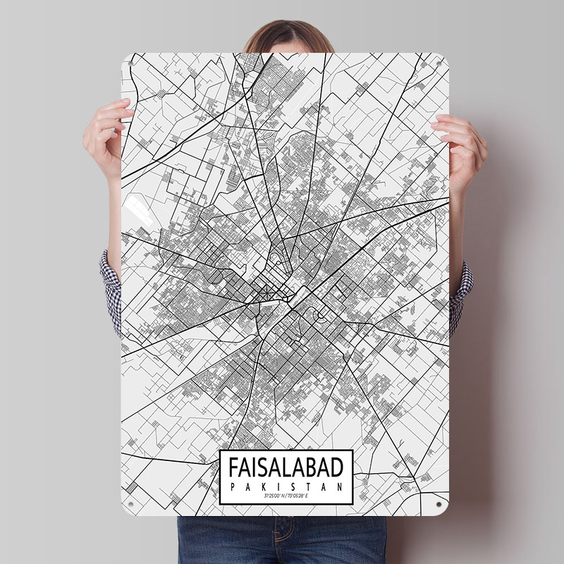 Faisalabad City Map Pakistan L - Custom Map Poster recensione e prezzo