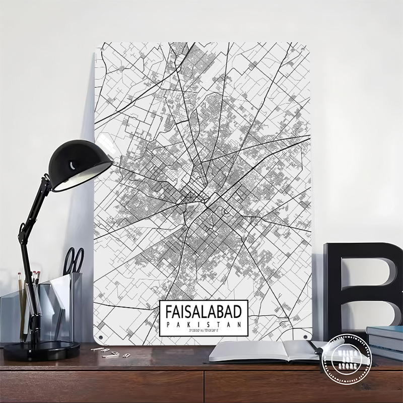 Faisalabad City Map Pakistan L - Custom Map Poster recensione e prezzo