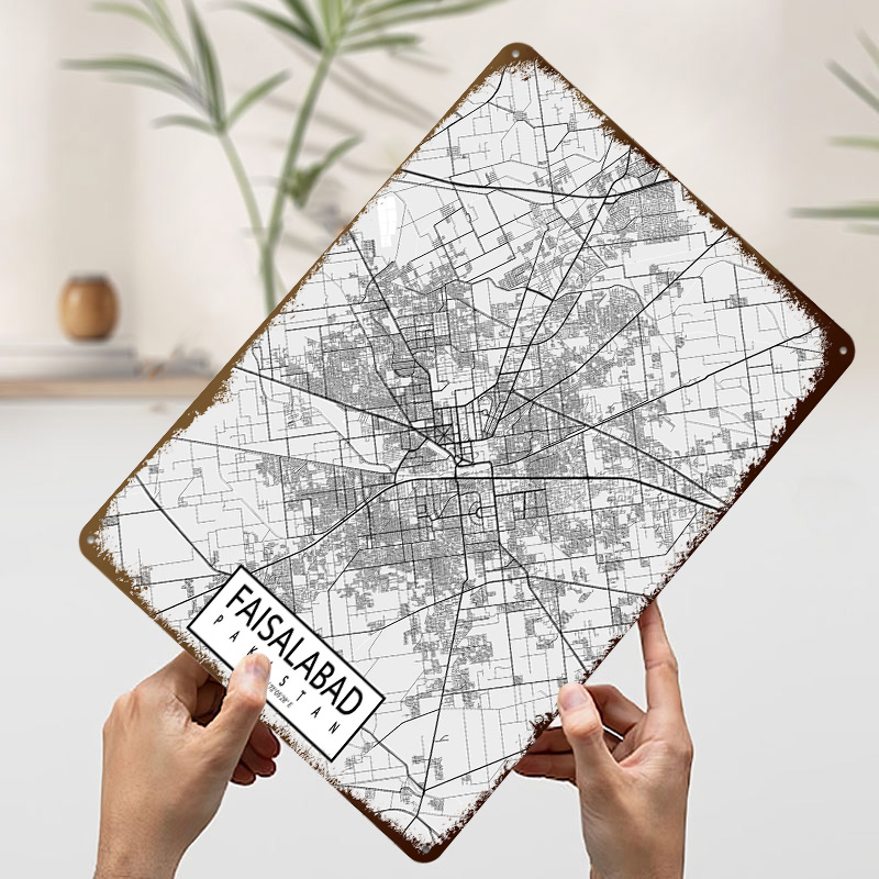 Faisalabad City Map Pakistan L - Custom Map Poster recensione e prezzo