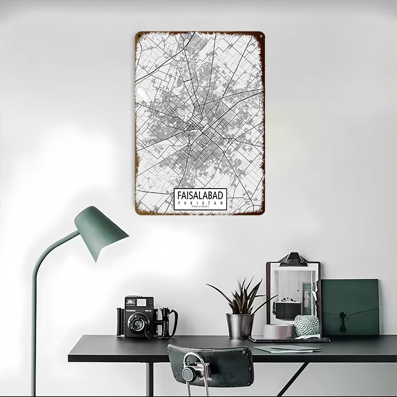 Faisalabad City Map Pakistan L - Custom Map Poster recensione e prezzo
