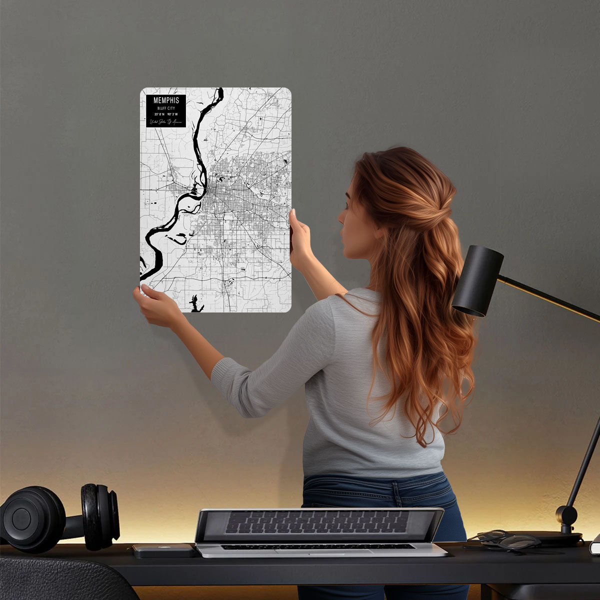 Memphis TN USA Tinplate Signs  - Custom Map Poster recensione e prezzo