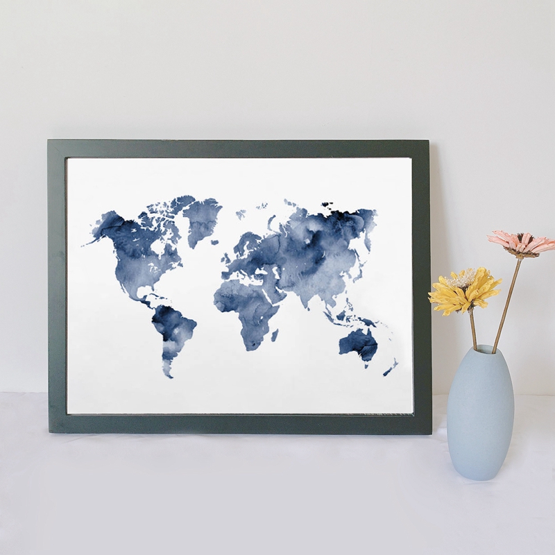 Blue World Map Print Navy Map  - Custom Star Map recensione e prezzo