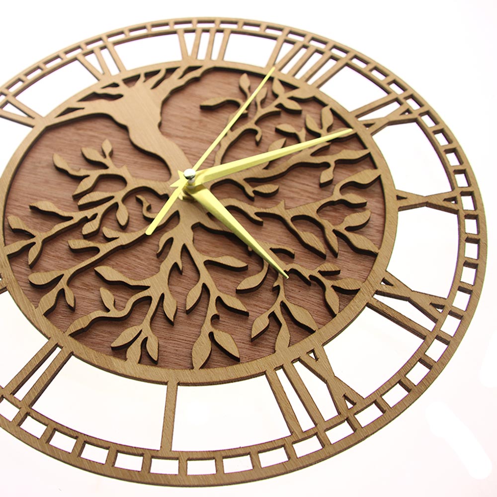 Tree of Life Wooden Wall Clock - Family Tree Print recensione e prezzo