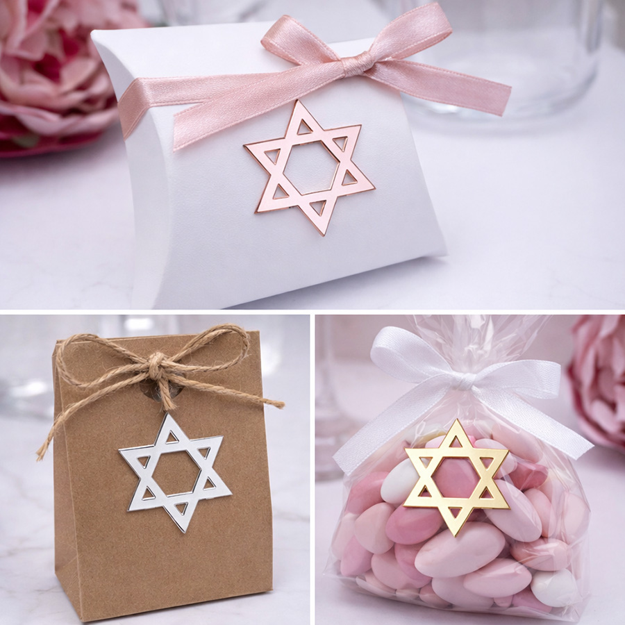 50pcs/Lot Star of David Acryli - Personalised Candle Label recensione e prezzo