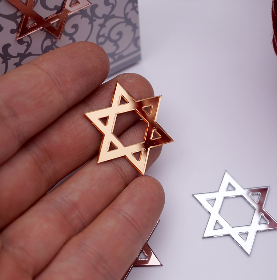 50pcs/Lot Star of David Acryli - Personalised Candle Label recensione e prezzo