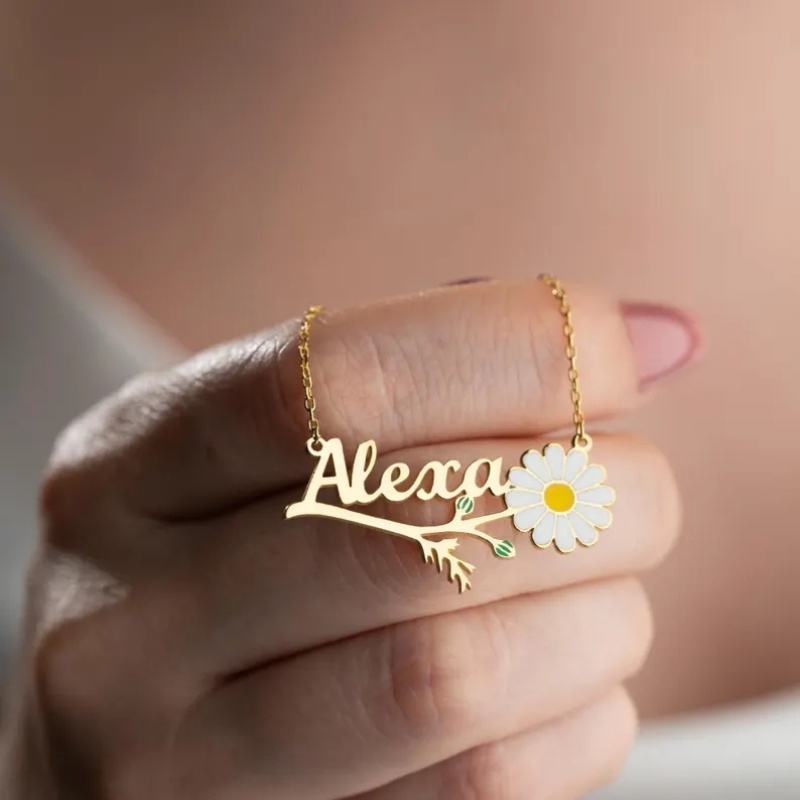 Roro‘s Personalized Colorful E - Birth Flower Necklace recensione e prezzo