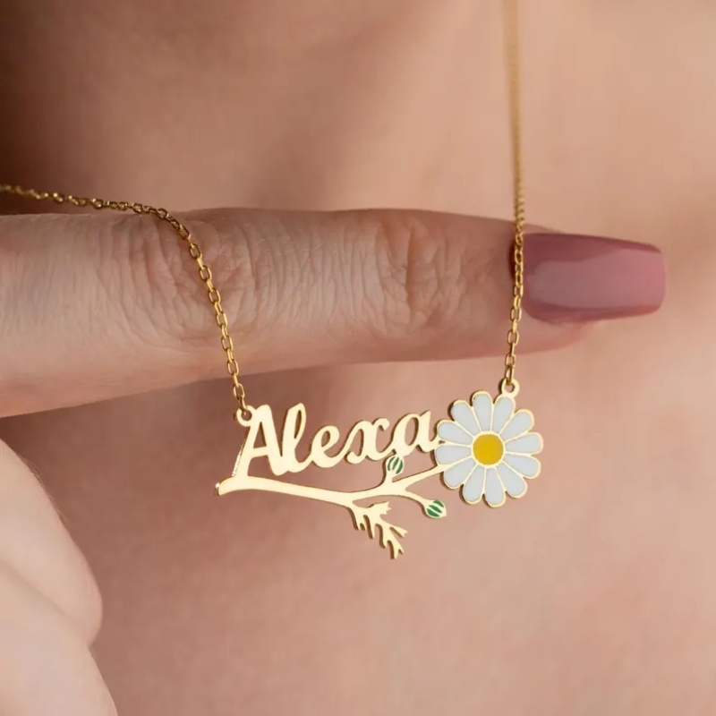 Roro‘s Personalized Colorful E - Birth Flower Necklace recensione e prezzo