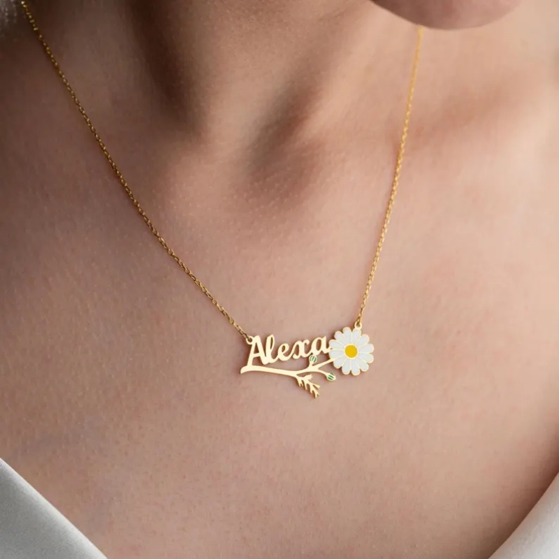 Roro‘s Personalized Colorful E - Birth Flower Necklace recensione e prezzo