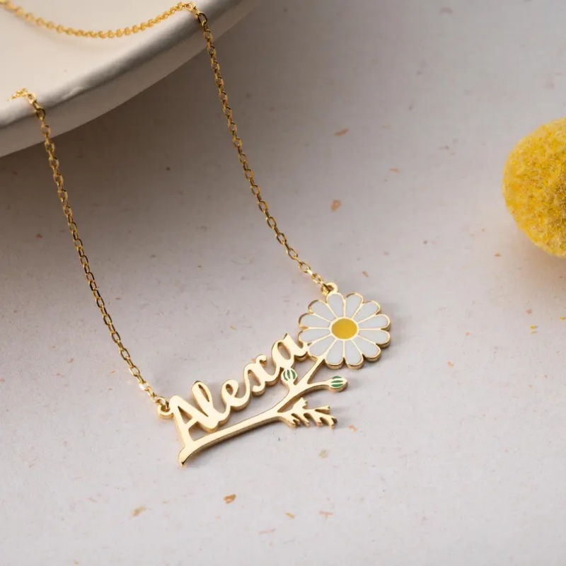 Roro‘s Personalized Colorful E - Birth Flower Necklace recensione e prezzo