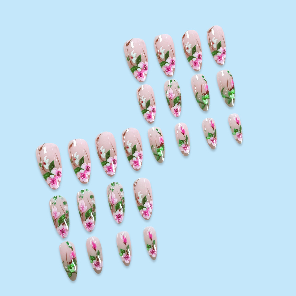 Short Almond Press on Nails 3D - Pressed Flower Art recensione e prezzo