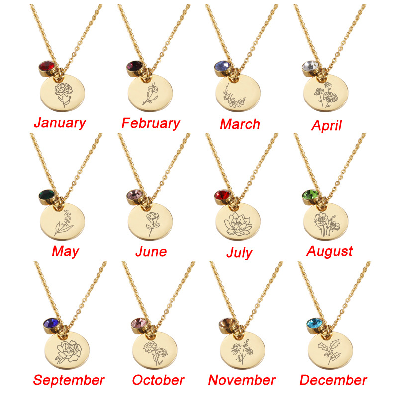 Crystal Birthstone Necklace fo - Birth Flower Necklace recensione e prezzo
