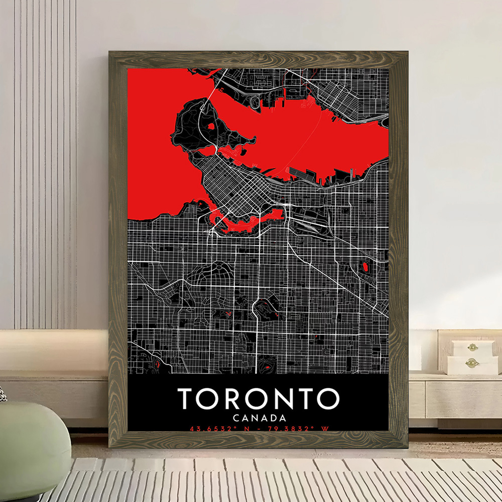 Toronto Dark Map Canvas Wall A - Custom Map Poster recensione e prezzo