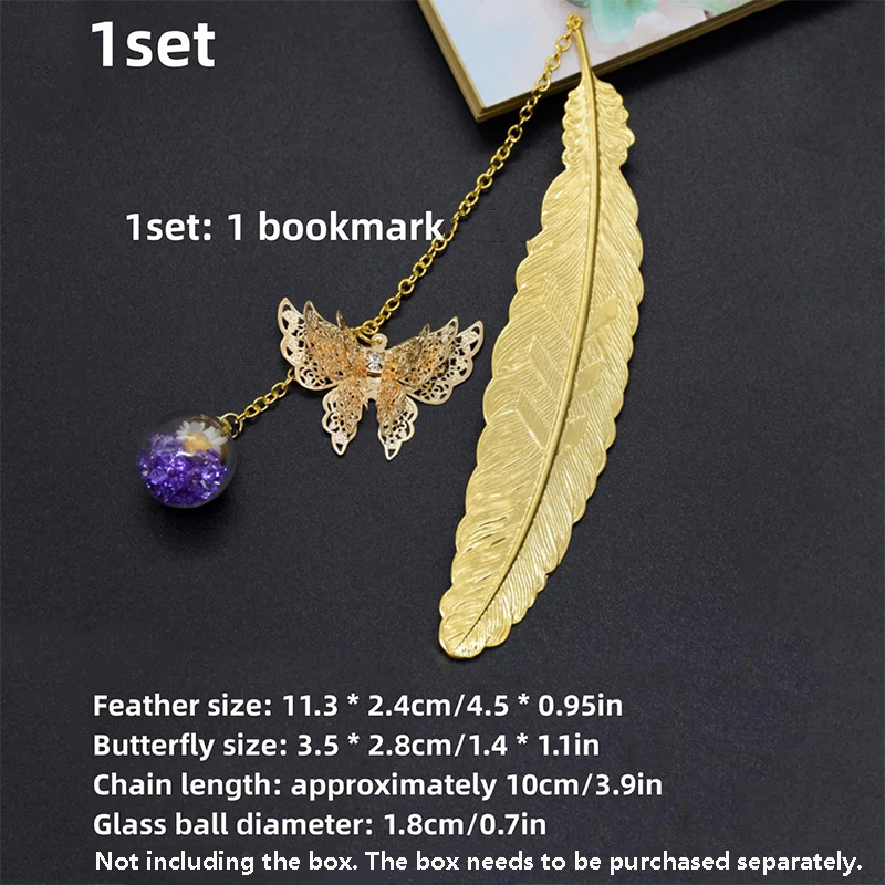 1pc Chinese Style Metal Feathe - Dried Flower Bookmark recensione e prezzo