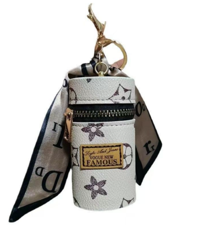 White Monogram Floral Print Cy - Monogram Keychain Leather recensione e prezzo