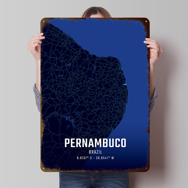 Pernambuco Midnight City Map M - Custom Map Poster recensione e prezzo