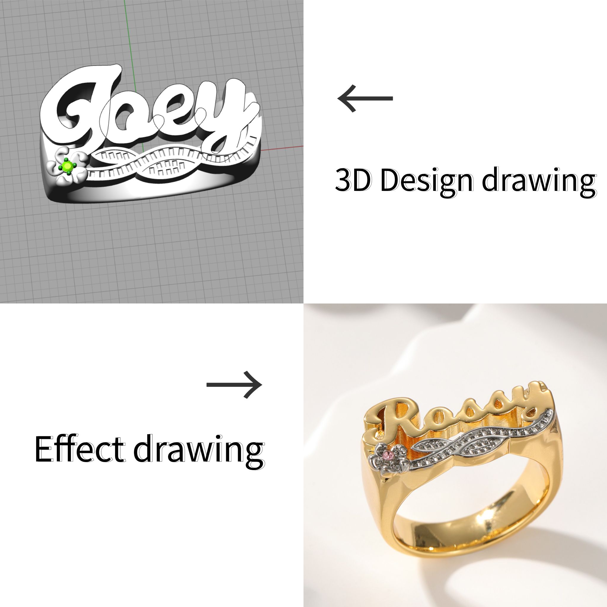 3D Name Ring Custom Diamond Na - Initial Ring Custom recensione e prezzo