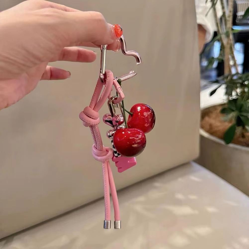 Y2k Cute Cherry Alphabet PU Le - Monogram Keychain Leather recensione e prezzo