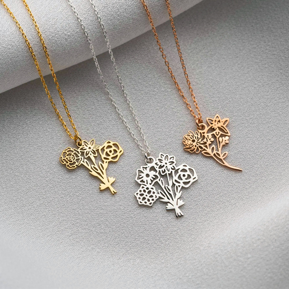 Personalized Birth Flower Bouq - Birth Flower Necklace recensione e prezzo