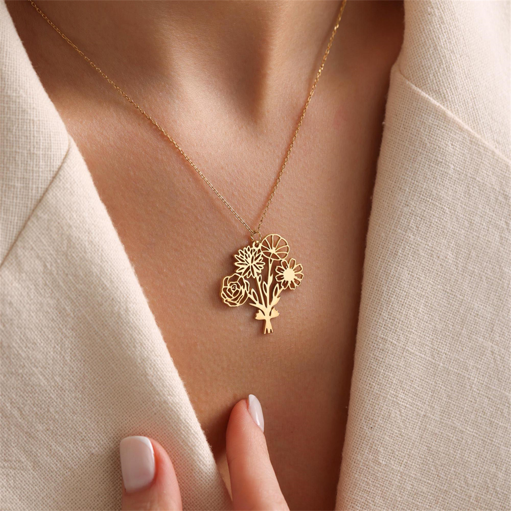 Personalized Birth Flower Bouq - Birth Flower Necklace recensione e prezzo