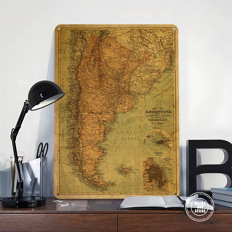 Vintage Map of Argentina Tin P - Custom Map Poster recensione e prezzo