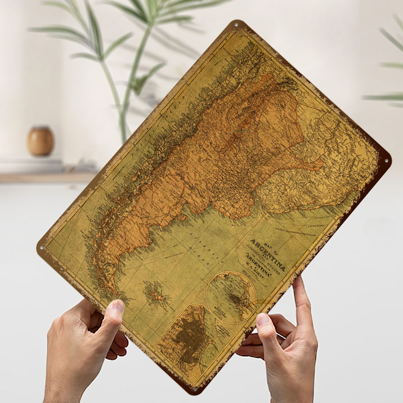 Vintage Map of Argentina Tin P - Custom Map Poster recensione e prezzo