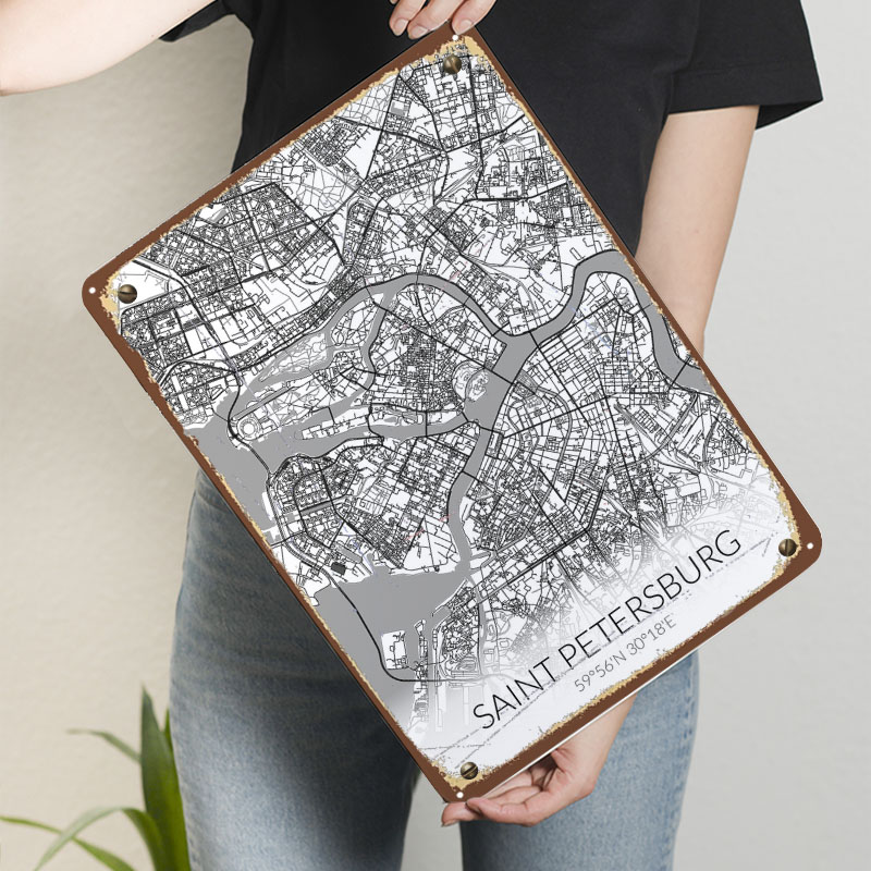Saint Petersburg White Map Tin - Custom Map Poster recensione e prezzo