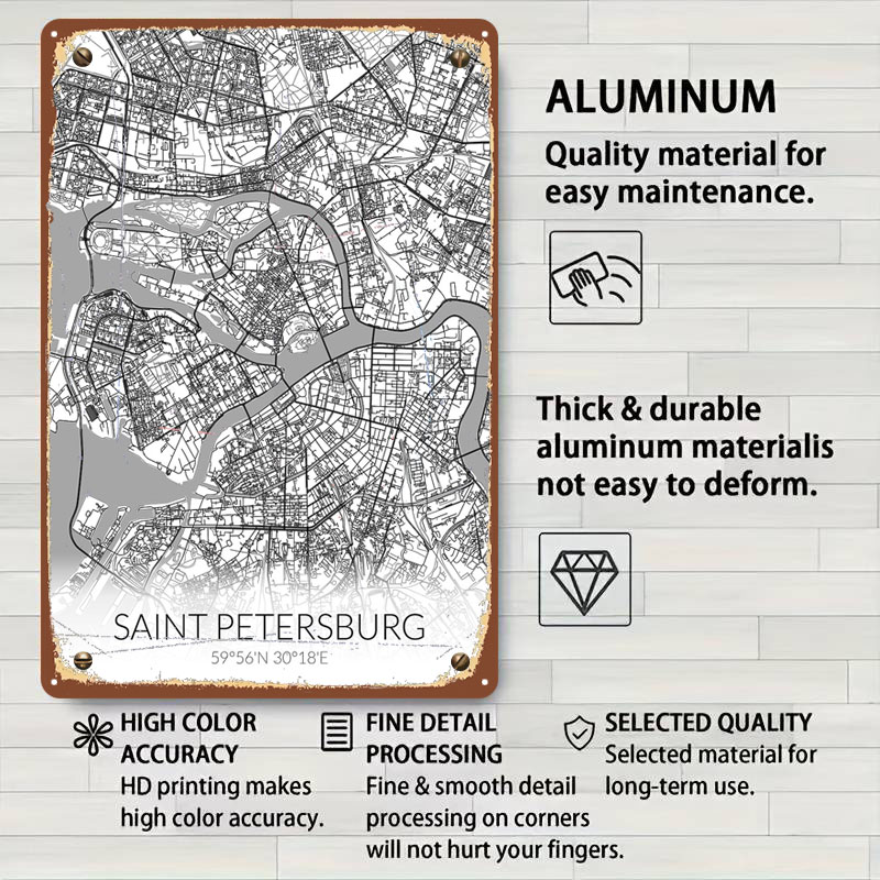Saint Petersburg White Map Tin - Custom Map Poster recensione e prezzo