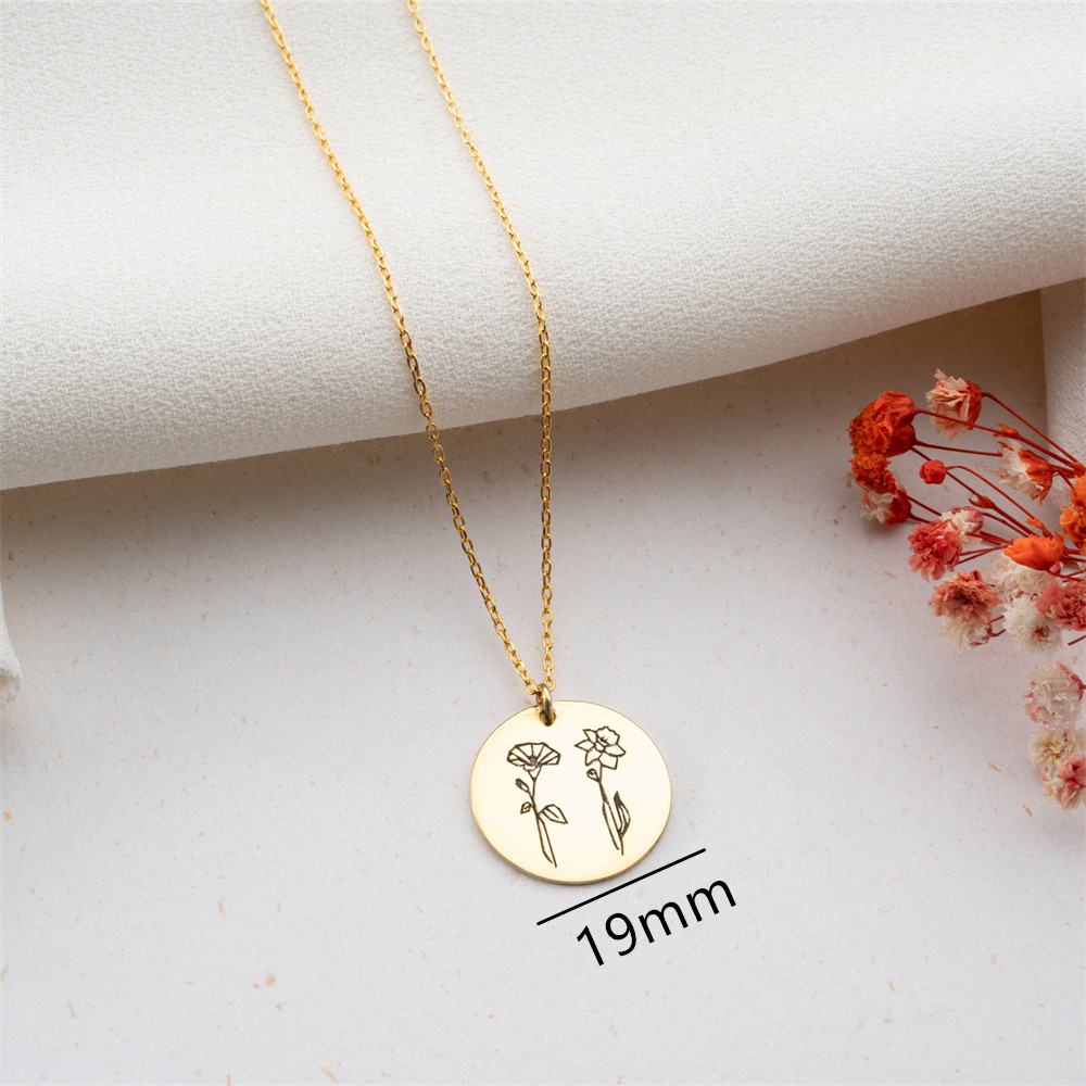 Family Birth flower Necklace C - Birth Flower Necklace recensione e prezzo