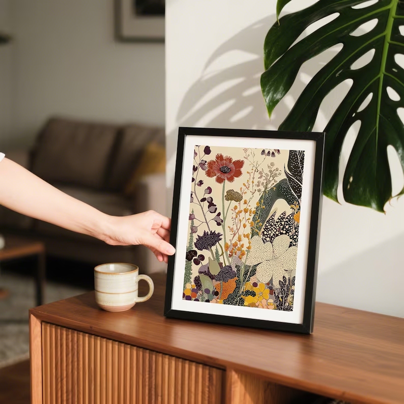 Modern Japanese Botanical  Wal - Custom Map Poster recensione e prezzo