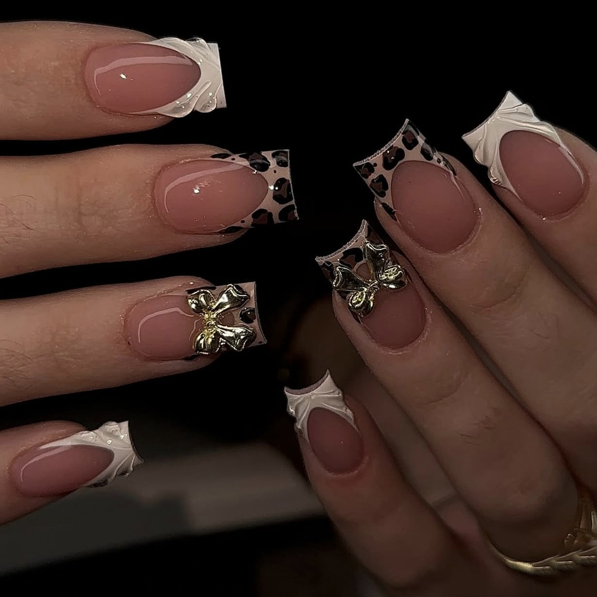 Short square fake nails for wo - Pressed Flower Art recensione e prezzo