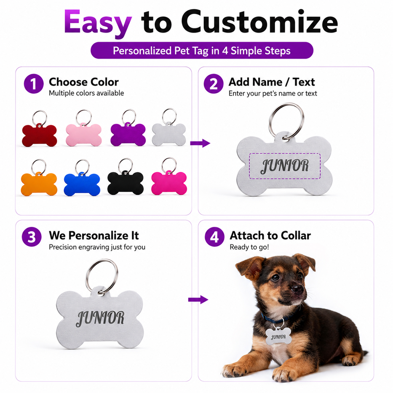 Bone Shaped Custom Name Dog Ta - Pet Portrait Custom recensione e prezzo