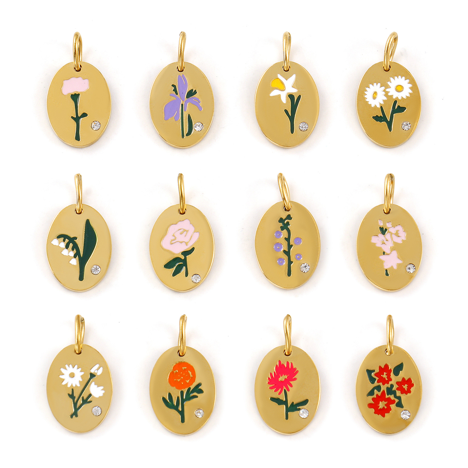 1 Piece 304 Stainless Steel Bi - Birth Flower Necklace recensione e prezzo